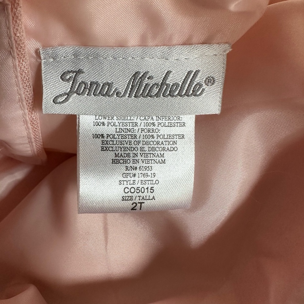 Jona Michelle sequin and glitter sparkle dress Peach color, Little girls size 2T - Picture 7 of 16